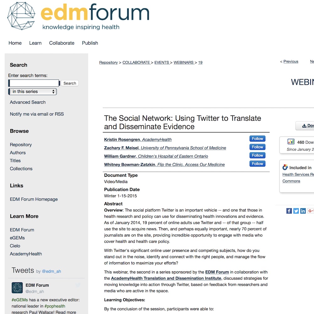 Healthcare social media research published in 2015