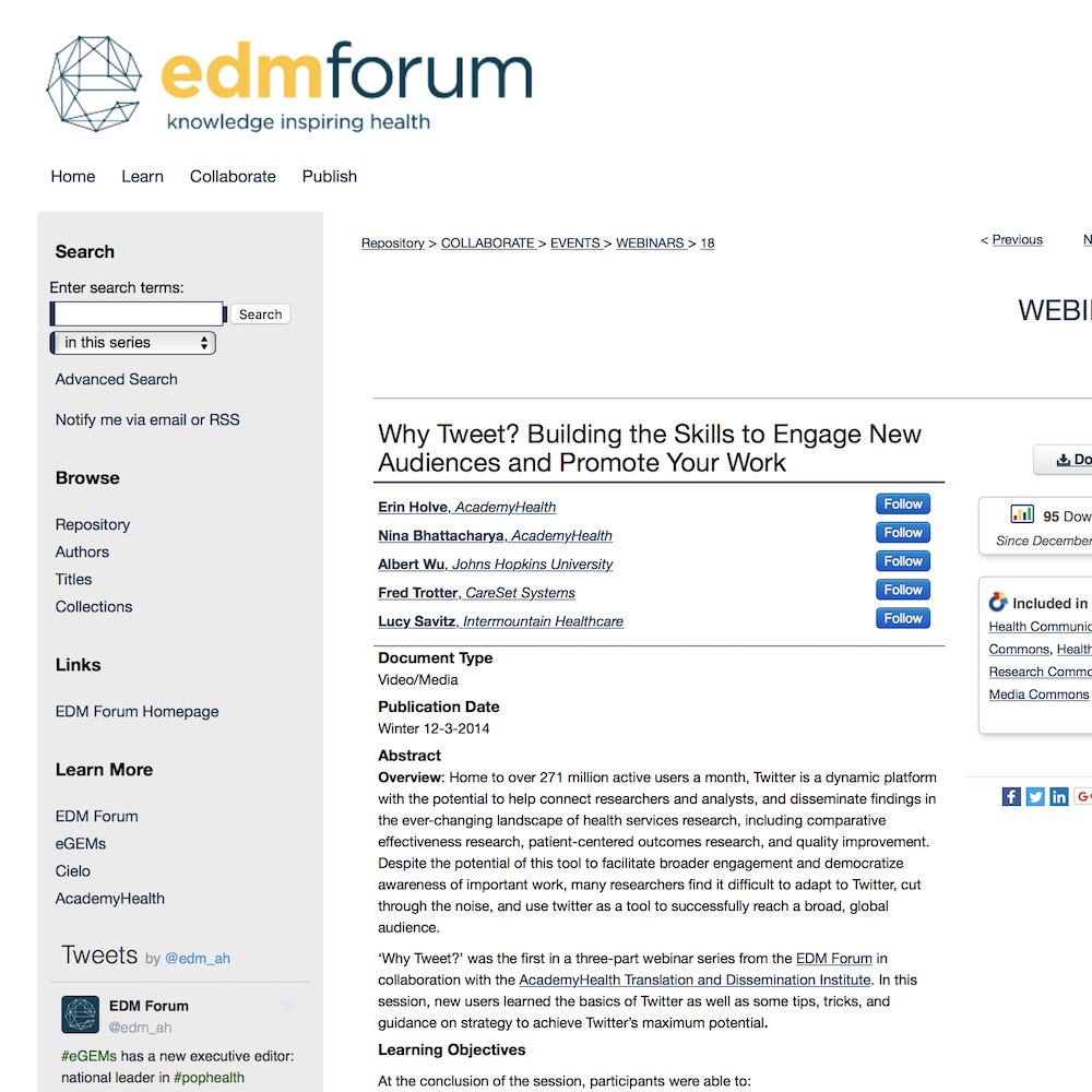 Healthcare social media research published in 2014