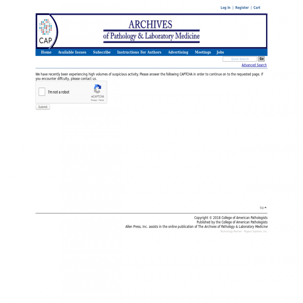 A healthcare social media research article published in Archives of Pathology & Laboratory Medicine, January 29, 2018