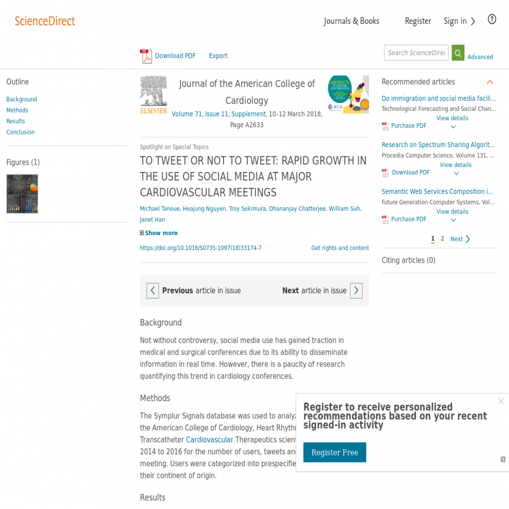 A healthcare social media research article published in Journal of the American College of Cardiology (JACC), March 1, 2018