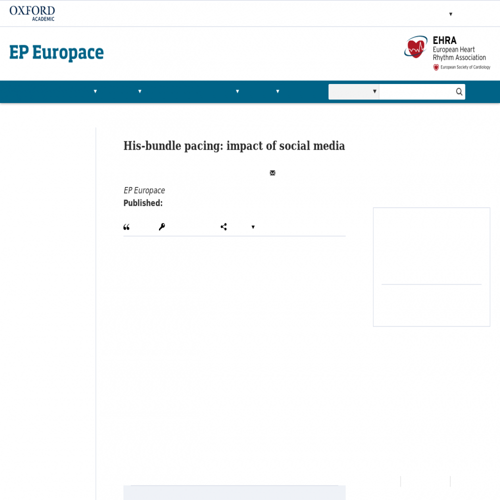 A healthcare social media research article published in Europace, June 23, 2019